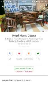 tempat ngopi murah di Bandung, Kedai Kopi Mang Japra di Cari Aja