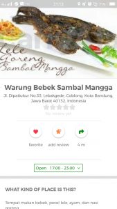 pecel lele paling enak di Bandung, Warung Bebek Sambal Mangga di Cari Aja